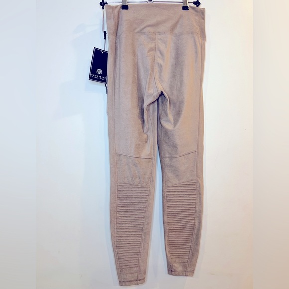 Bagatelle Women’s Faux Suede Moto Leggings - Size Medium - Color Latte - NWT - Picture 3 of 6